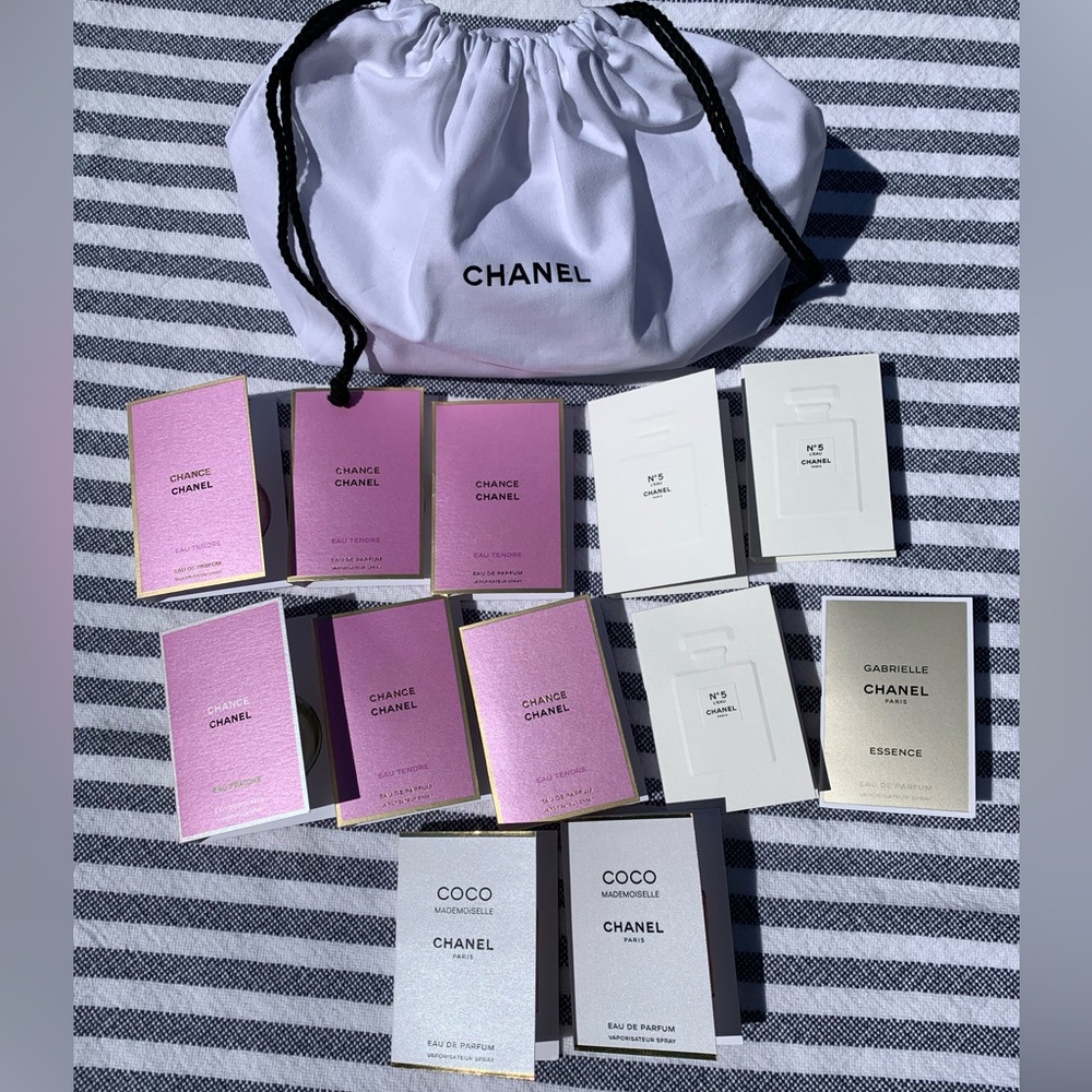 Chanel Cotton Bag + Loooots of Chanel Perfume Samples — All New/Unused 💕
